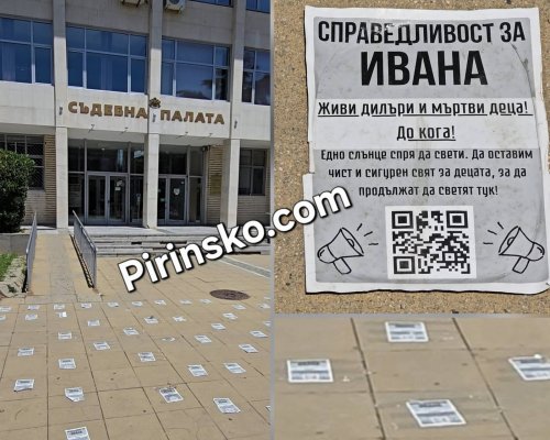 Плакати  Справедливост за Ивана  се появиха пред Темида в Благоевград