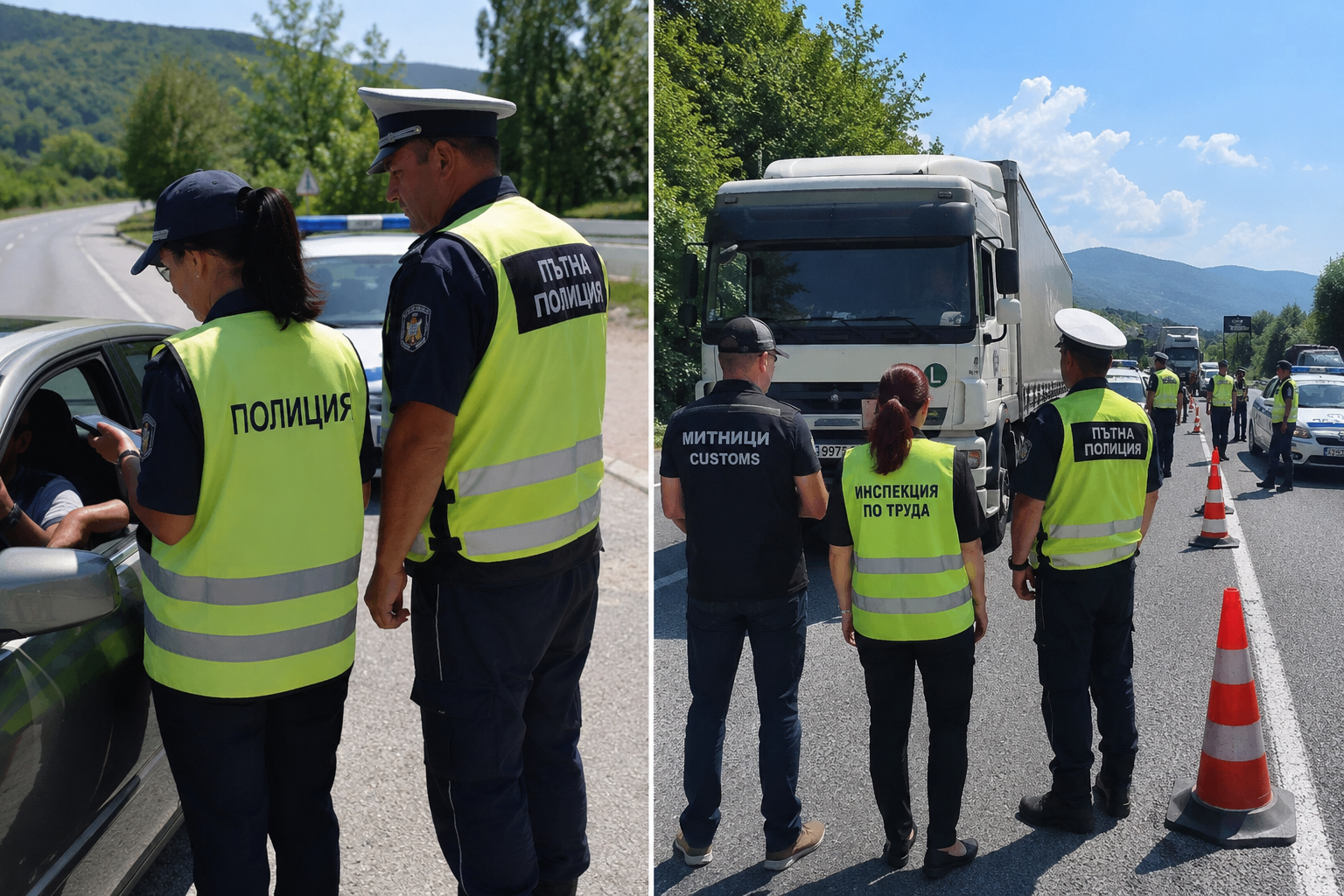 Полиция, митници и инспекция по труда с мащабна проверка по пътищата на Кюстендилско