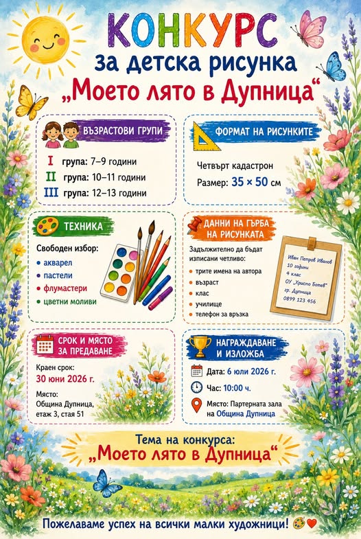 Деца рисуват лятото в Дупница Деца рисуват лятото в Дупница