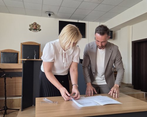 Петър Мичев положи клетва и встъпи в длъжност като младши съдия в Окръжен съд - Кюстендил