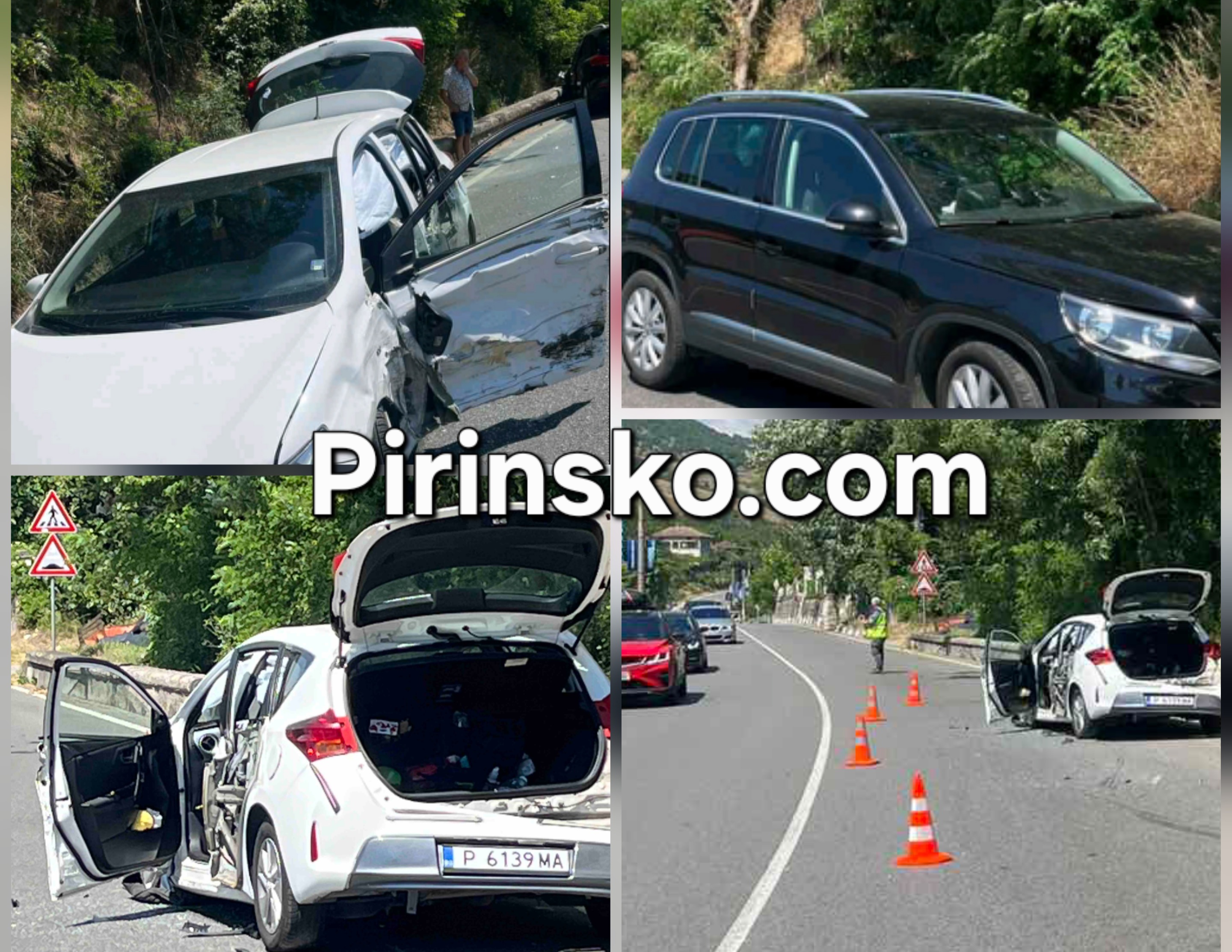 Катастрофа между два автомобила край Градево затрудни движението по пътя Симитли-Разлог
