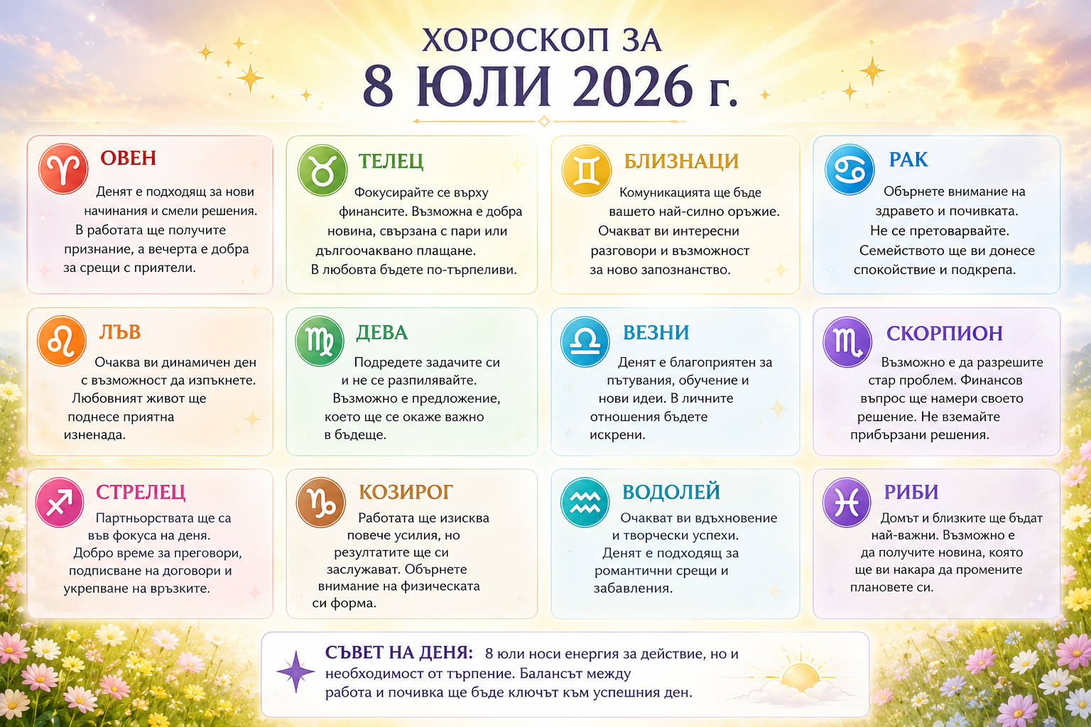 Хородкоп за сряда 8-ми юли Хородкоп за сряда 8-ми юли