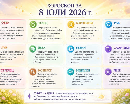 Хородкоп за сряда 8-ми юли