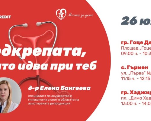 Мобилен кабинет за репродуктивно здраве идва в Гоце Делчев, Гърмен и Хаджидимово